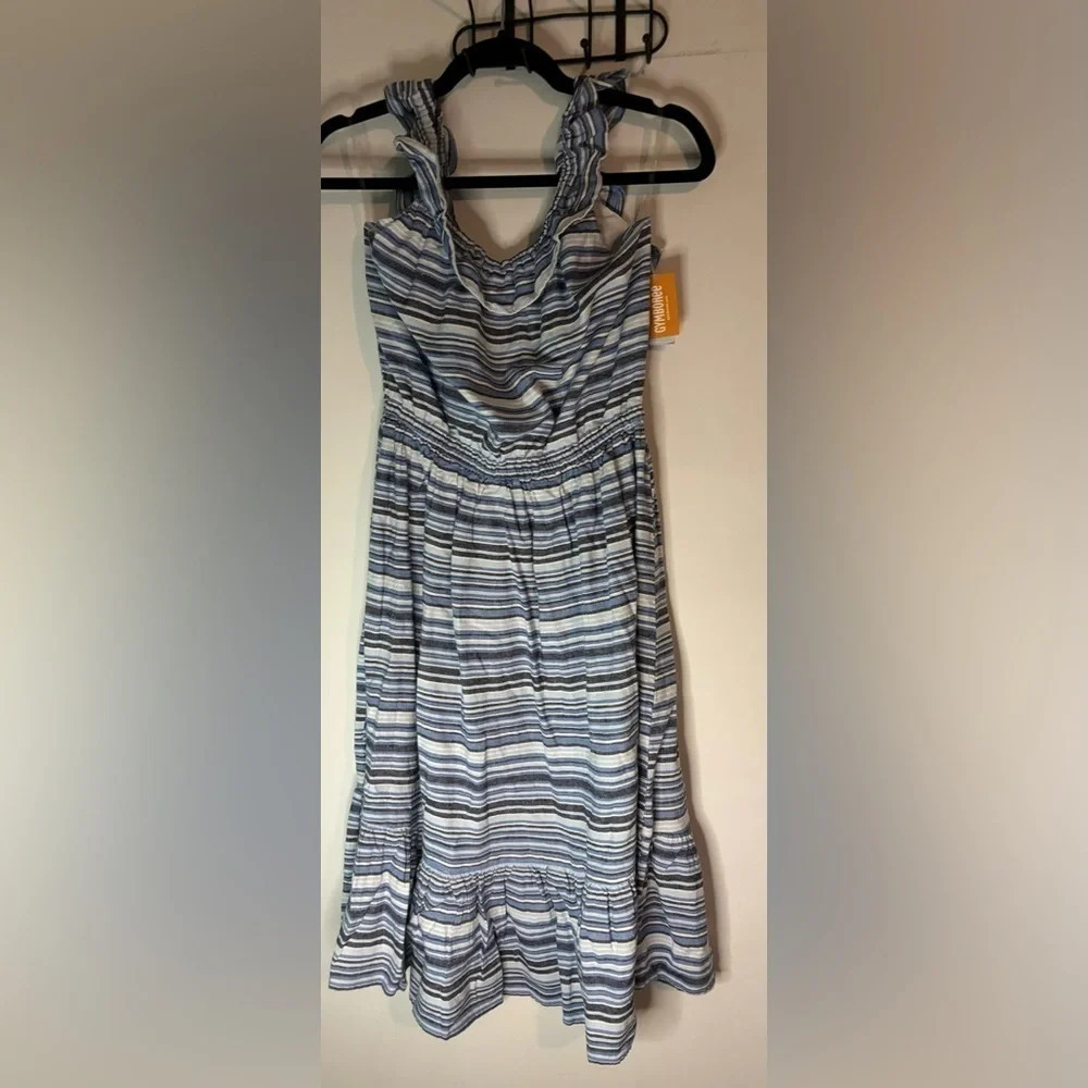 NWT Gymboree Womens Linen Blend Mom's Dress Sz Med Striped Sandy Shores‎ Collect